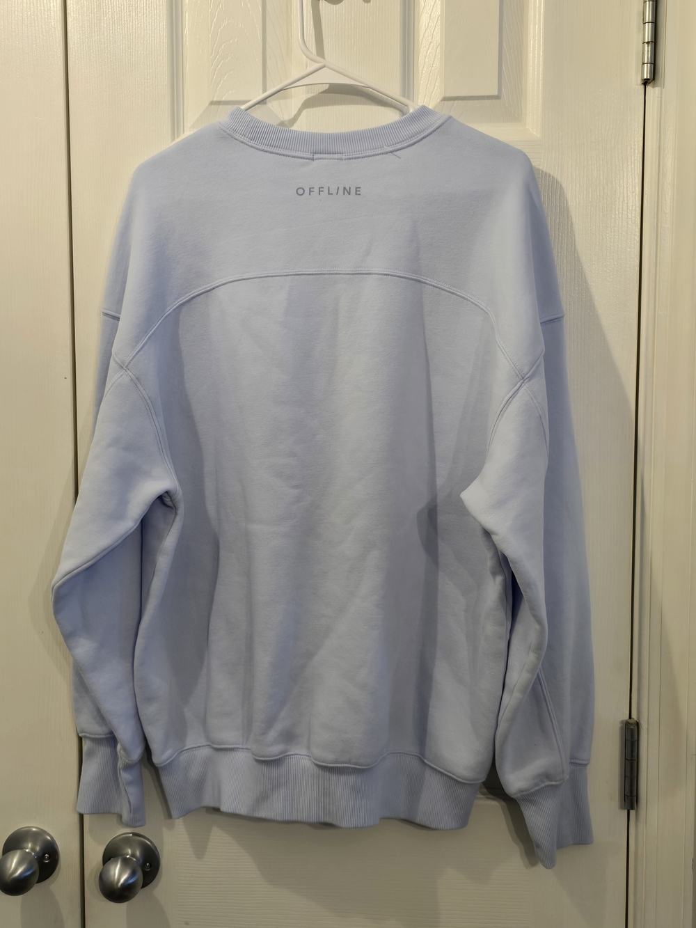 NWT Offline By Aerie Crewneck Sweatshirt Light Blue - Small - Picture 2 of 5